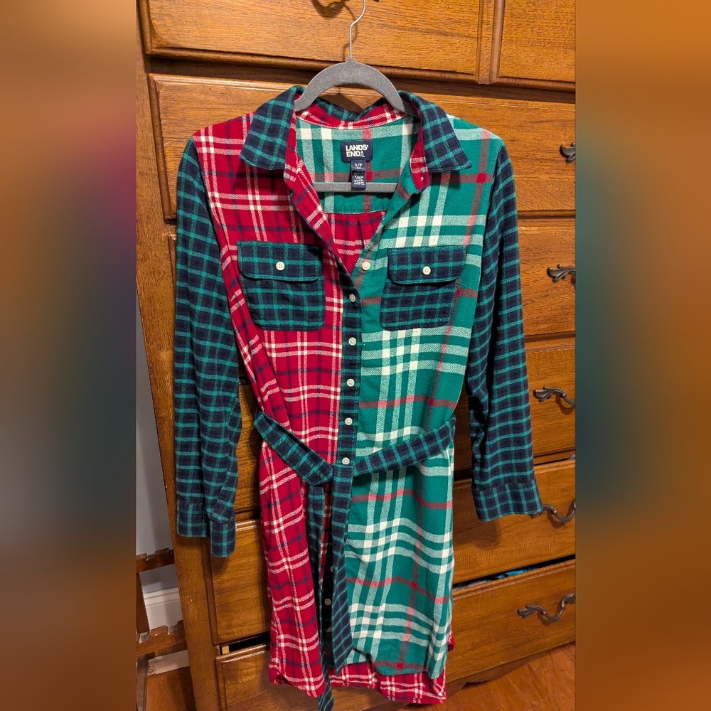 Lands End flannel dress